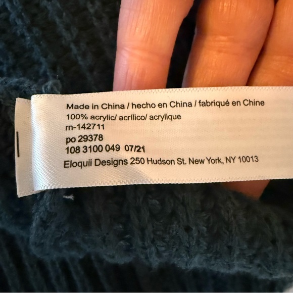 Eloquii | Green Crew Neck Knit Sweater with Sleeve Detail | Sz 14/16 - Picture 8 of 8